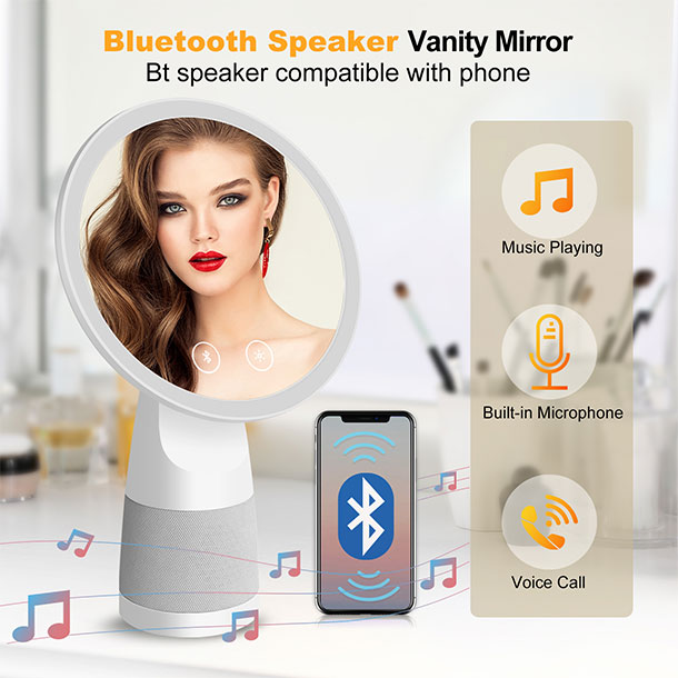 Espejo de vanidad con luces y bluetooth