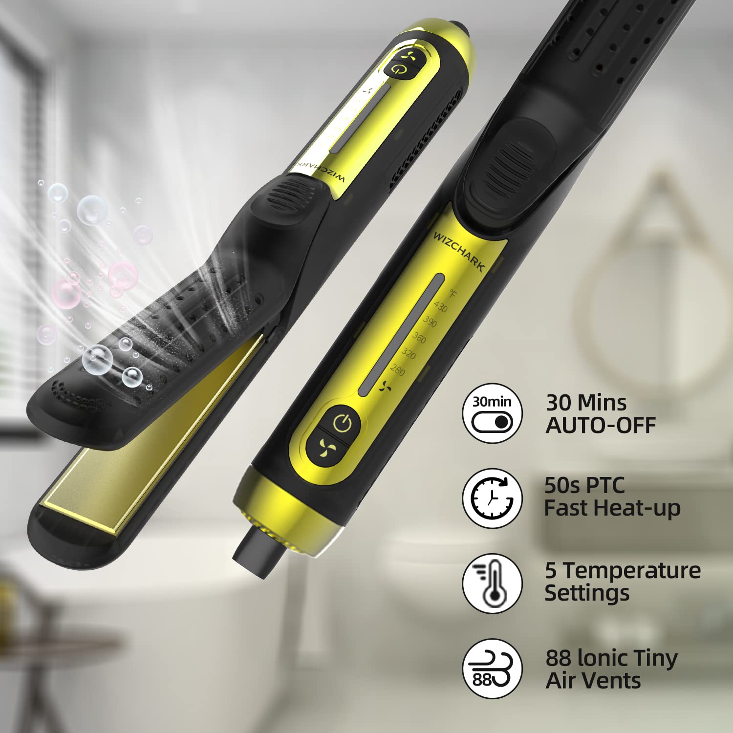 Plancha y rizador de cabello con rizador Airflow Styler de 360° para todos los estilos con salidas de aire de refrigeración